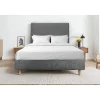 Sommeil De Plomb Lit avec tête de lit tapissier tissu et sommier tapissier - Lit en bois massif Outlet