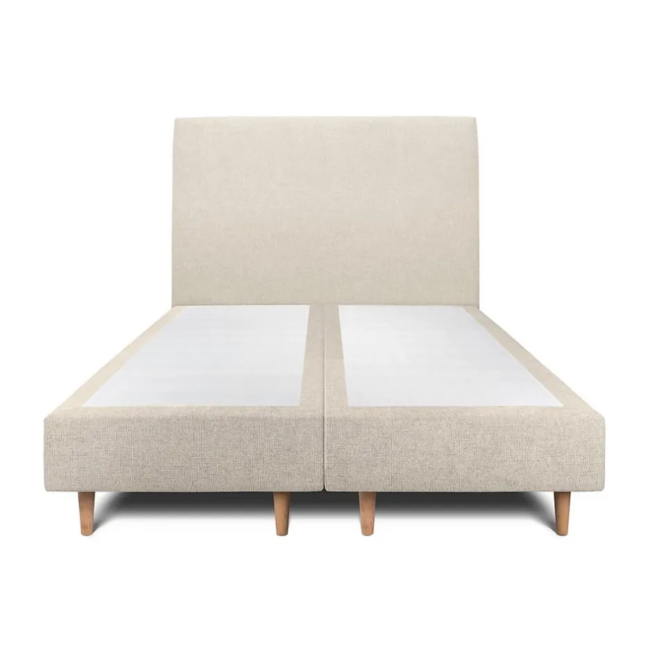 Sommeil De Plomb Lit avec tête de lit tapissier tissu et sommier tapissier - Lit en bois massif