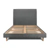 Sommeil De Plomb Lit avec tête de lit tapissier tissu et sommier kit - Lit en bois massif