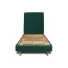 Sommeil De Plomb Lit avec tête de lit tapissier velours et sommier kit - Lit en bois massif