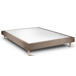 Sommeil De Plomb Lit avec tête de lit tapissier velours et sommier tapissier - Lit en bois massif