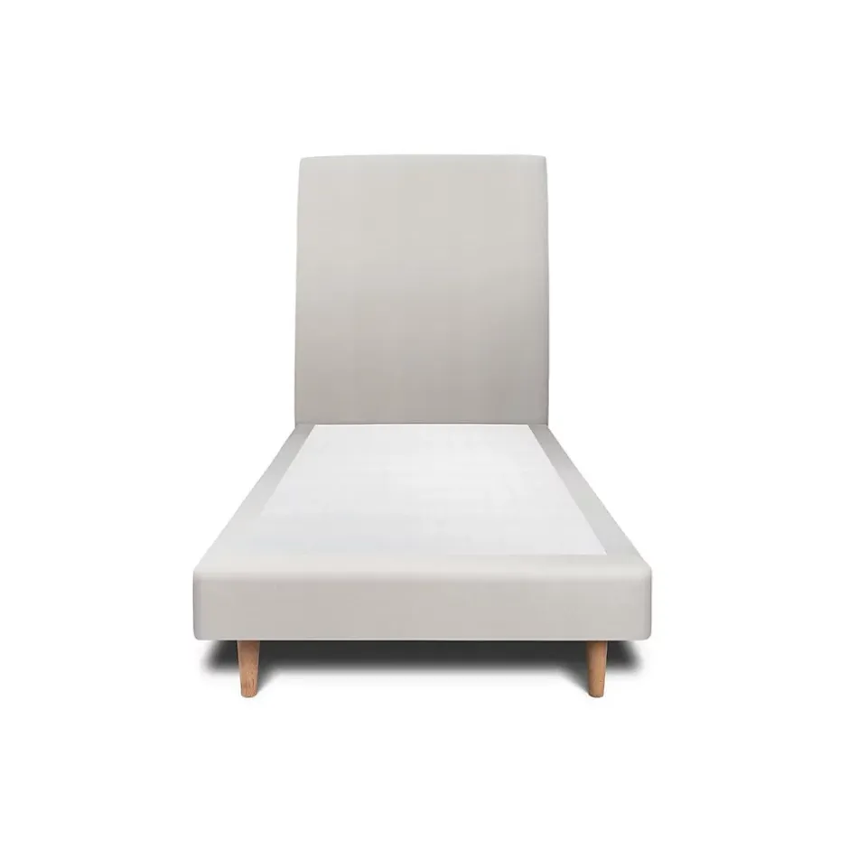 Sommeil De Plomb Lit avec tête de lit tapissier velours et sommier tapissier - Lit en bois massif Sale