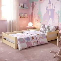 Kobi Lit bas Nordi 160x80 - Montessori bois naturel, lit enfant avec barreaux Sale