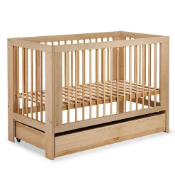 Monmobilierdesign Lit Bébé à Barreaux 120x60 Bois Avec Tiroir Sale