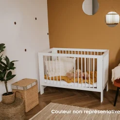 Monmobilierdesign Lit Bébé à Barreaux 120x60 Bois Avec Tiroir Sale