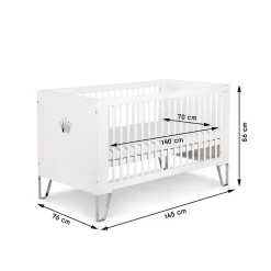 Monmobilierdesign Lit Bébé évolutif Convertible En Lit Enfant 140x70 Blanc Discount