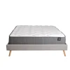 Weber Industries Lit BOREA 160x200 tissu + 1 sommier + 1 matelas CARLTON / Gris Clair Discount
