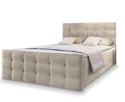 Masseno Lit Boxspring AMON 140X200 CM COSMIC 10, Beige, Lit avec matelas et rangement Online