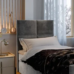 Masseno Lit Boxspring ARIEL 90 90X200 CM KRONOS 19, Vert, Lit avec matelas et rangement