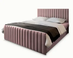 Masseno Lit Boxspring ARION 140X200 CM KRONOS 27, Rose, Lit avec matelas et rangement Discount