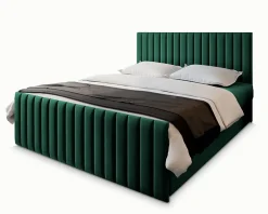 Masseno Lit Boxspring ARION 160X200 CM KRONOS 19, Vert foncé, Lit avec matelas et rangement New