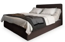 Masseno Lit Boxspring ASTOR 140X200 CM LINCOLN 29, Marron, Lit avec matelas et rangement Clearance
