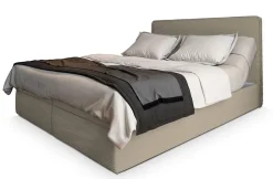 Masseno Lit Boxspring ASTOR 180X200 CM LINCOLN 83, Beige, Lit avec matelas et rangement Sale
