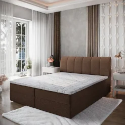 Masseno Lit Boxspring CEVANO 180x200 CM COSMIC 800, Marron, Lit avec matelas et rangement Clearance