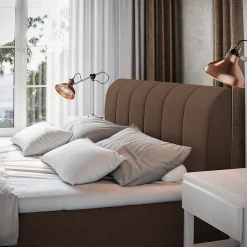 Masseno Lit Boxspring CEVANO 180x200 CM COSMIC 800, Marron, Lit avec matelas et rangement Clearance