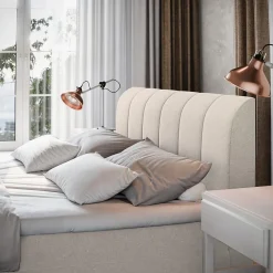 Masseno Lit Boxspring CEVANO 160X200 CM COSMIC 10, Beige, Lit avec matelas et rangement