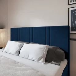 Masseno Lit Boxspring COMOZA 160X200 CM KRONOS 09, Bleu, Lit avec matelas et rangement