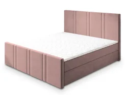 Masseno Lit Boxspring COMOZA 160X200 CM KRONOS 27, Rose, Lit avec matelas et rangement Hot