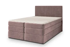 Masseno Lit Boxspring FELBIO 140X200 CM KRONOS 27, Rose, Lit avec matelas et rangement