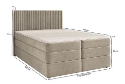 Masseno Lit Boxspring FELBIO 140X200 CM KRONOS 27, Rose, Lit avec matelas et rangement