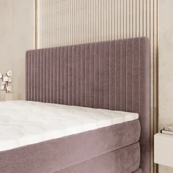 Masseno Lit Boxspring FELBIO 140X200 CM KRONOS 27, Rose, Lit avec matelas et rangement