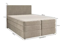 Masseno Lit Boxspring FELBIO 160X200 CM KRONOS 06, Marron, Lit avec matelas et rangement Best