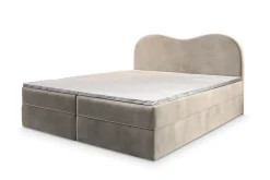 Masseno Lit Boxspring FLUVIA 180X200 CM MONOLITH 04, Crème, Lit avec matelas et rangement