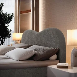 Masseno Lit Boxspring FLUVIA 160X200 CM NOW OR NEVER 92, Gris, Lit avec matelas et rangement Outlet