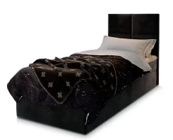 Masseno Lit Boxspring LENA 90 90X200 CM KRONOS 07, Noir, Lit avec matelas et rangement Discount
