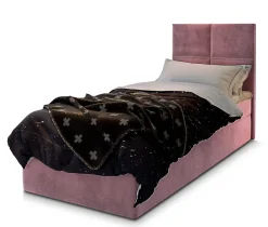 Masseno Lit Boxspring LENA 80 80X200 CM KRONOS 27, Rose, Lit avec matelas et rangement