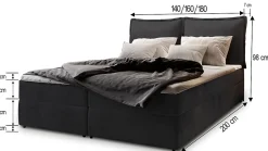 Masseno Lit Boxspring LENTE 180X200 CM LINCOLN 03, Crème, Lit avec matelas et rangement Online