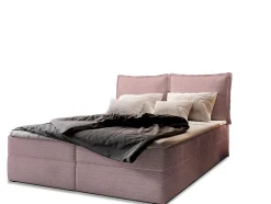 Masseno Lit Boxspring LENTE 180X200 CM LINCOLN 61, Rose, Lit avec matelas et rangement