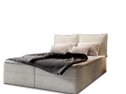 Masseno Lit Boxspring LENTE 180X200 CM LINCOLN 83, Beige, Lit avec matelas et rangement New