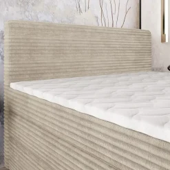 Masseno Lit Boxspring LUNERA 180X200 CM TILIA 03, Crème, Lit avec matelas et rangement Outlet