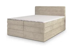 Masseno Lit Boxspring LUNERA 180X200 CM TILIA 03, Crème, Lit avec matelas et rangement Outlet