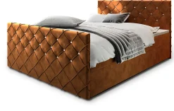 Masseno Lit Boxspring MANDI 180X200 CM MAGIC VELVET 2213, Cuivre, Lit avec matelas et rangement