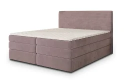 Masseno Lit Boxspring MATERN 140X200 CM POSO 27 + KRONOS 27, Rose, Lit avec matelas et rangement