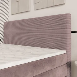 Masseno Lit Boxspring MATERN 180X200 CM POSO 27 + KRONOS 27, Rose, Lit avec matelas et rangement