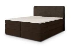 Masseno Lit Boxspring MATERN 180X200 CM POSO 06 + KRONOS 06, Marron, Lit avec matelas et rangement