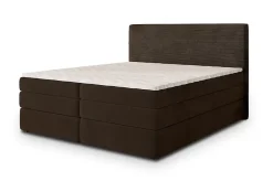 Masseno Lit Boxspring MATERN 160X200 CM POSO 06 + KRONOS 06, Marron, Lit avec matelas et rangement