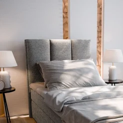 Masseno Lit Boxspring MERIL 100 100X200 CM SAWANA 16, Marron, Lit avec matelas et rangement