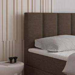 Masseno Lit Boxspring MERIL 180X200 CM SAWANA 16, Marron, Lit avec matelas et rangement Outlet