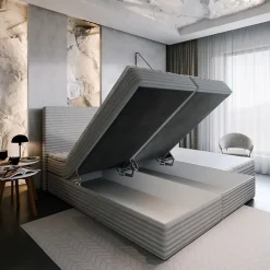 Masseno Lit Boxspring MILARA 160X200 CM TILIA 52, Cuivre, Lit avec matelas et rangement Outlet