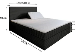 Masseno Lit Boxspring MILARA 160X200 CM TILIA 52, Cuivre, Lit avec matelas et rangement Outlet