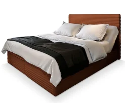 Masseno Lit Boxspring MILARA 160X200 CM TILIA 52, Cuivre, Lit avec matelas et rangement Outlet