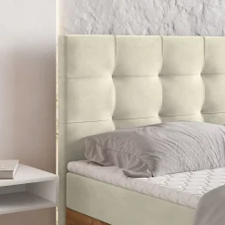 Masseno Lit Boxspring MOLVEN 140X200 CM SORO 02, Crème, Lit avec matelas et rangement Hot