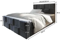 Masseno Lit Boxspring MONA 140X200 CM PAROS 02, Beige, Lit avec matelas et rangement Hot