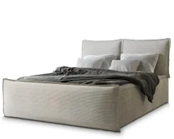 Masseno Lit Boxspring MONTA 180X200 CM LINCOLN 03, Crème, Lit avec matelas et rangement
