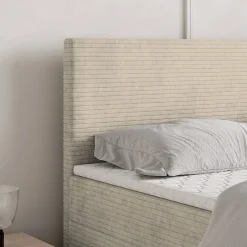 Masseno Lit Boxspring NIRA 140X200 CM ROMA 03, Crème, Lit avec matelas et rangement