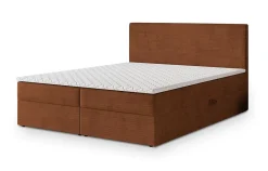 Masseno Lit Boxspring NIRA 180X200 CM ROMA 11, Terracotta, Lit avec matelas et rangement